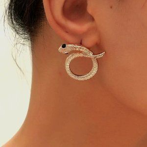 NEW Gold Snake Earrings 1 Pair